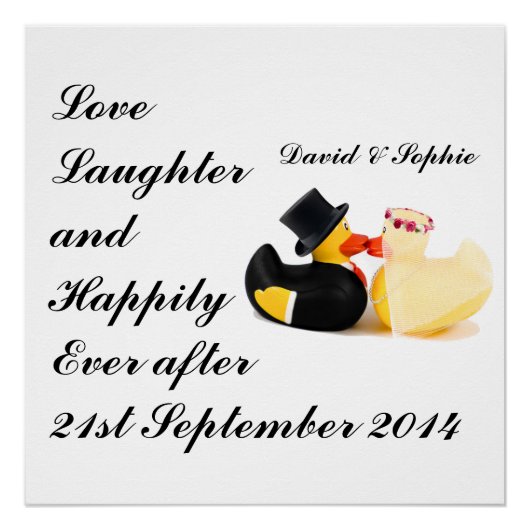 Liebe Laughter Wedding Ducks Poster (Vorderseite)