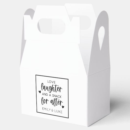 Liebe Laughter Wedding Mitternacht Snack Geschenkschachtel (Geöffnet)