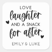 Liebe Laughter Wedding Snack Bag Custom Sticker (Vorderseite)