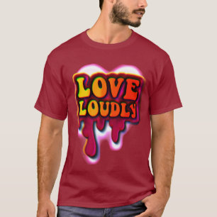 Liebe laut farbenfrohe Lettering T-Shirt