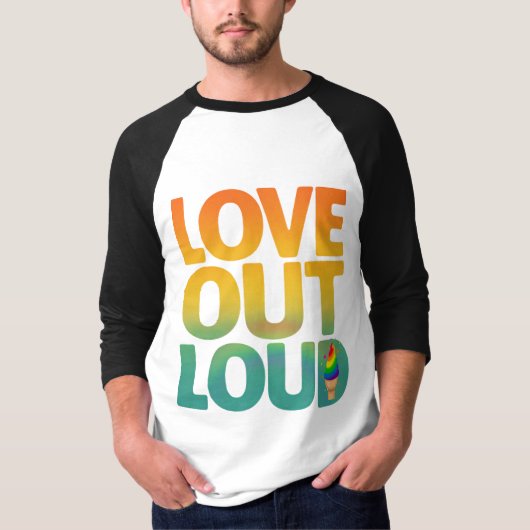 Liebe laut Retro-Pride-Typografie Custom T-Shirt (Vorderseite)