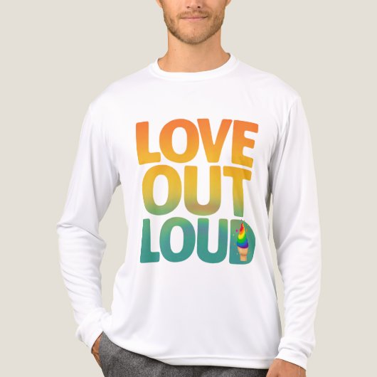 Liebe laut Retro-Pride-Typografie Custom Tri-Blend Shirt (Vorderseite)