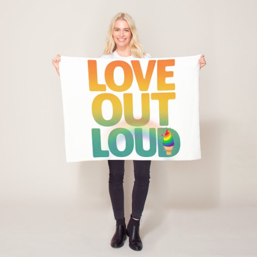 Liebe laut Retro-Pride-Typografie-Design Fleecedecke (Beispiel)