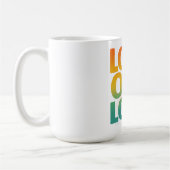 Liebe laut Retro-Pride-Typografie-Design Kaffeetasse (Links)