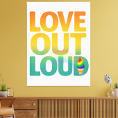 Liebe laut Retro-Pride-Typografie-Design Leinwanddruck (Insitu (Wohnzimmer))