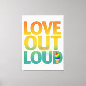 Liebe laut Retro-Pride-Typografie-Design Leinwanddruck (Vorderseite)