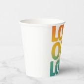 Liebe laut Retro-Pride-Typografie-Design Pappbecher (Rechts)