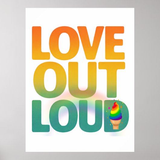 Liebe laut Retro-Pride-Typografie-Design Poster (Vorne)