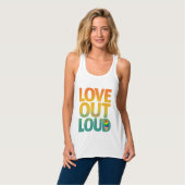 Liebe laut Retro-Pride-Typografie-Design Tank Top (Vorderseite Vollansicht)