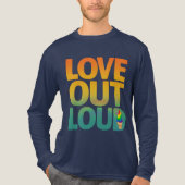 Liebe laut Retro-Pride-Typografie-Design Tri-Blend Shirt (Vorderseite)