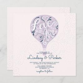 Liebe Lavendel Lila Hochzeitsplatz Einladung