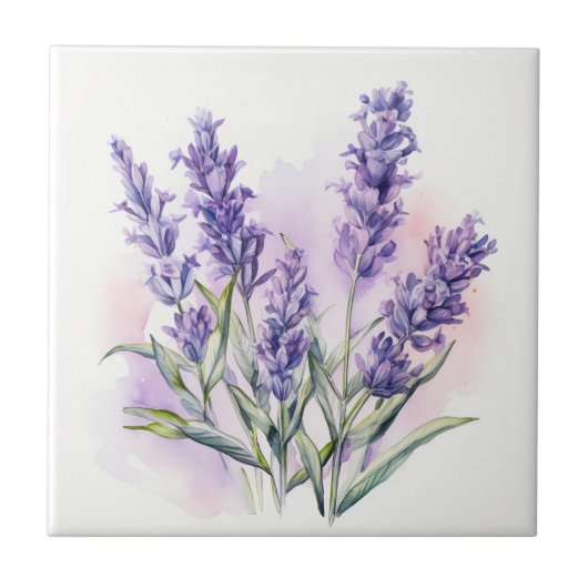 Liebe Lavender Blume Fliese (Vorderseite)