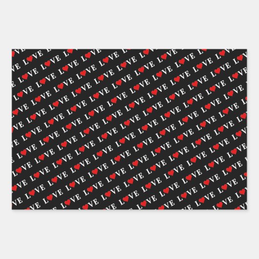 LIEBE Lavender Orange Black Geschenkpapier Set (Vorderseite 2)