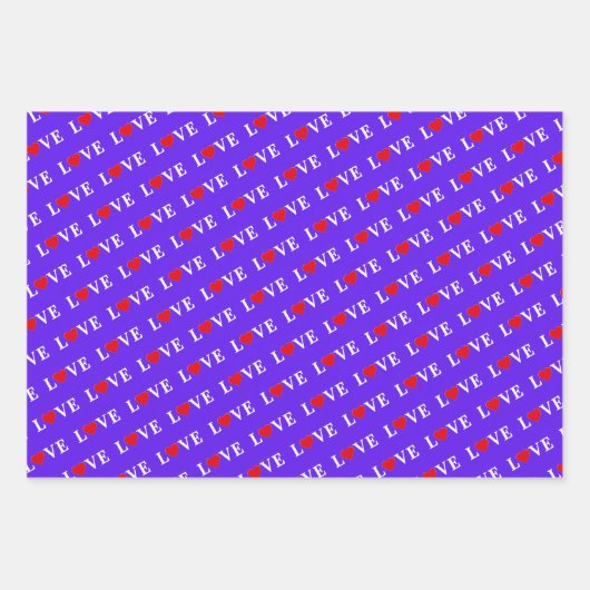 LIEBE Lavender Orange Black Geschenkpapier Set (Vorderseite)