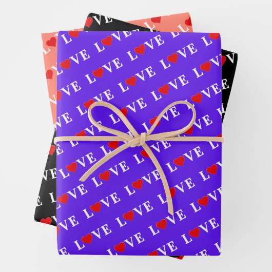 LIEBE Lavender Orange Black Geschenkpapier Set (Beispiel)