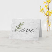 Liebe Leaf auf Birch Karte (Gelbe Blume)