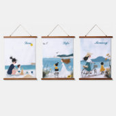 Liebe, Leben, Erinnerung Wandteppich Mit Holzrahmen (Dreifach)