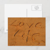 "Liebe-Leben" geschrieben in Sand Postkarte (Vorne/Hinten)