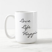 Liebe, Leben, Glück Kaffeetasse (Links)