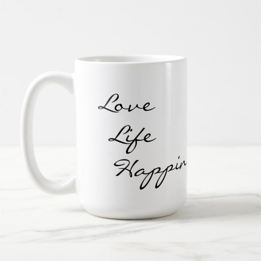 Liebe, Leben, Glück Kaffeetasse (Links)