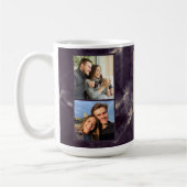 Liebe Leben mit dir - 7 Foto Collage Dunkle Marmor Kaffeetasse (Links)
