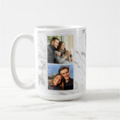 Liebe Leben mit dir - 7 Foto Collage Graue Marmor Kaffeetasse (Links)