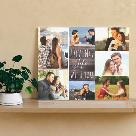Liebe Leben mit dir 7 Foto Collage - Rustikales Ho Leinwanddruck