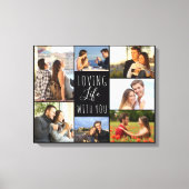 Liebe Leben mit dir 7 Foto Collage - Schwarz Leinwanddruck (Vorderseite)