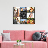 Liebe Leben mit dir 7 Foto Collage - Schwarz Leinwanddruck (Insitu (Wohnzimmer))