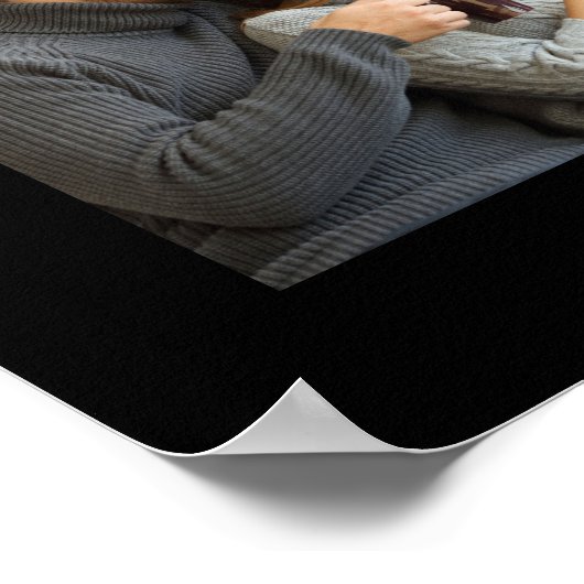 Liebe Leben mit dir 7 FotoCollage | Schwarz Poster (Ecke)