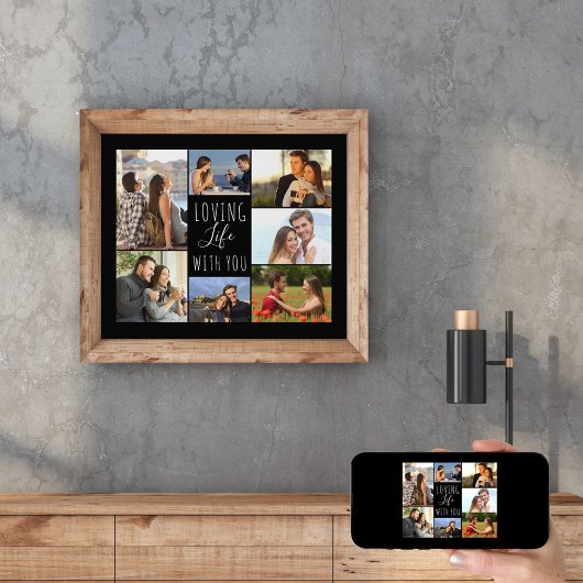 Liebe Leben mit dir 7 FotoCollage | Schwarz Poster