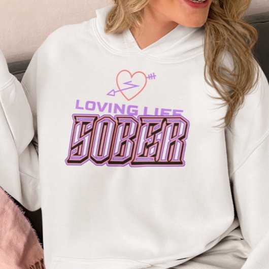 Liebe Leben nüchtern Hoodie