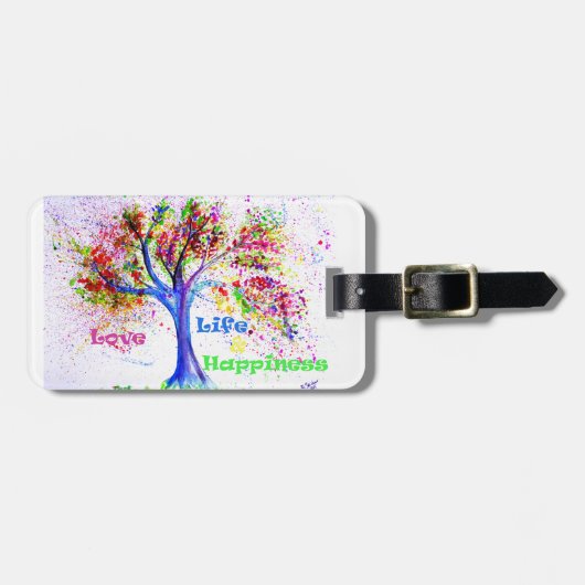 Liebe, Leben u. Glück Gepäckanhänger (Vorderseite horizontal)