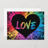 Liebe lebendiges und farbenfrohes Spritzer Muster Postkarte (Vorne/Hinten)