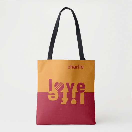 Liebe / Lebensdauer, kundenspezifische Monogramm-T Tasche (Vorderseite)