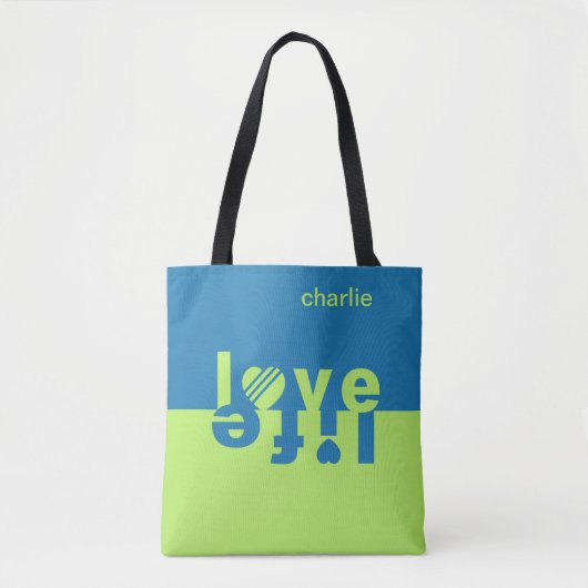 Liebe / Lebensdauer, kundenspezifische Monogramm-T Tasche (Vorderseite)