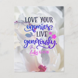 Liebe lebt großzügig postkarte