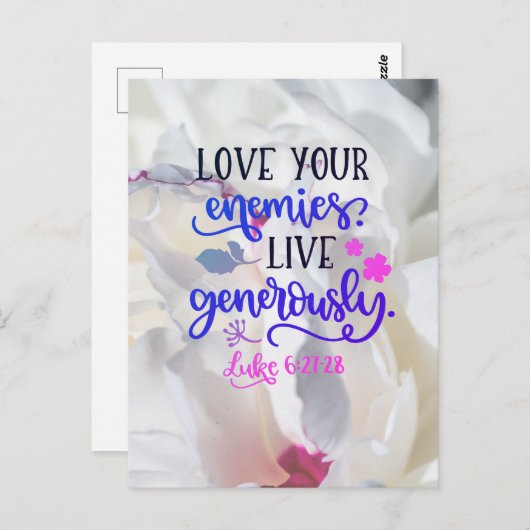 Liebe lebt großzügig postkarte (Vorne/Hinten)