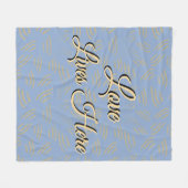 Liebe lebt hier Blauflecked Fleece Blankon (Vorderseite (Horizontal))