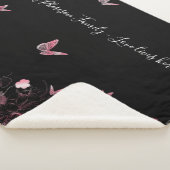 Liebe lebt hier Blume mit Schmetterlingen Sherpadecke (3/4)