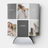 Liebe lebt hier | Drei-Foto-Familiengeschenk Dosenkühler (Vorderseite)