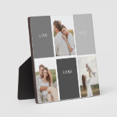 Liebe lebt hier | Drei-Foto-Familiengeschenk Fotoplatte (Vorderseite)
