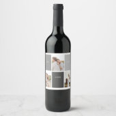 Liebe lebt hier | Drei-Foto-Familiengeschenk Weinetikett (Vorderseite)