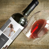 Liebe lebt hier | Drei-Foto-Familiengeschenk Weinetikett