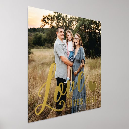 Liebe lebt hier Herzfamilien Foto Foliendrucke (Ablage )