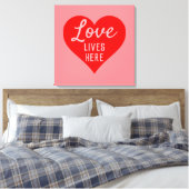 Liebe lebt hier leinwanddruck (Insitu (Schlafzimmer))