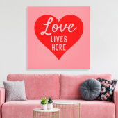 Liebe lebt hier leinwanddruck (Insitu (Wohnzimmer))