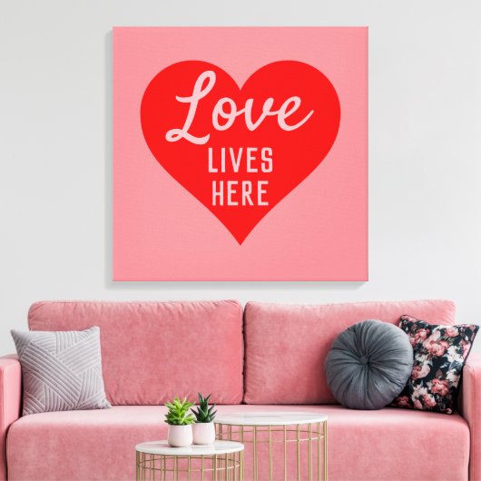 Liebe lebt hier leinwanddruck (Insitu (Wohnzimmer))