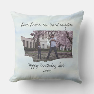 Liebe lebt in Washington Staat gestalterisches Fot Kissen