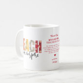 Liebe Lehrer Bewertung Foto Geschenk für Lehrer In Kaffeetasse (Vorderseite Links)